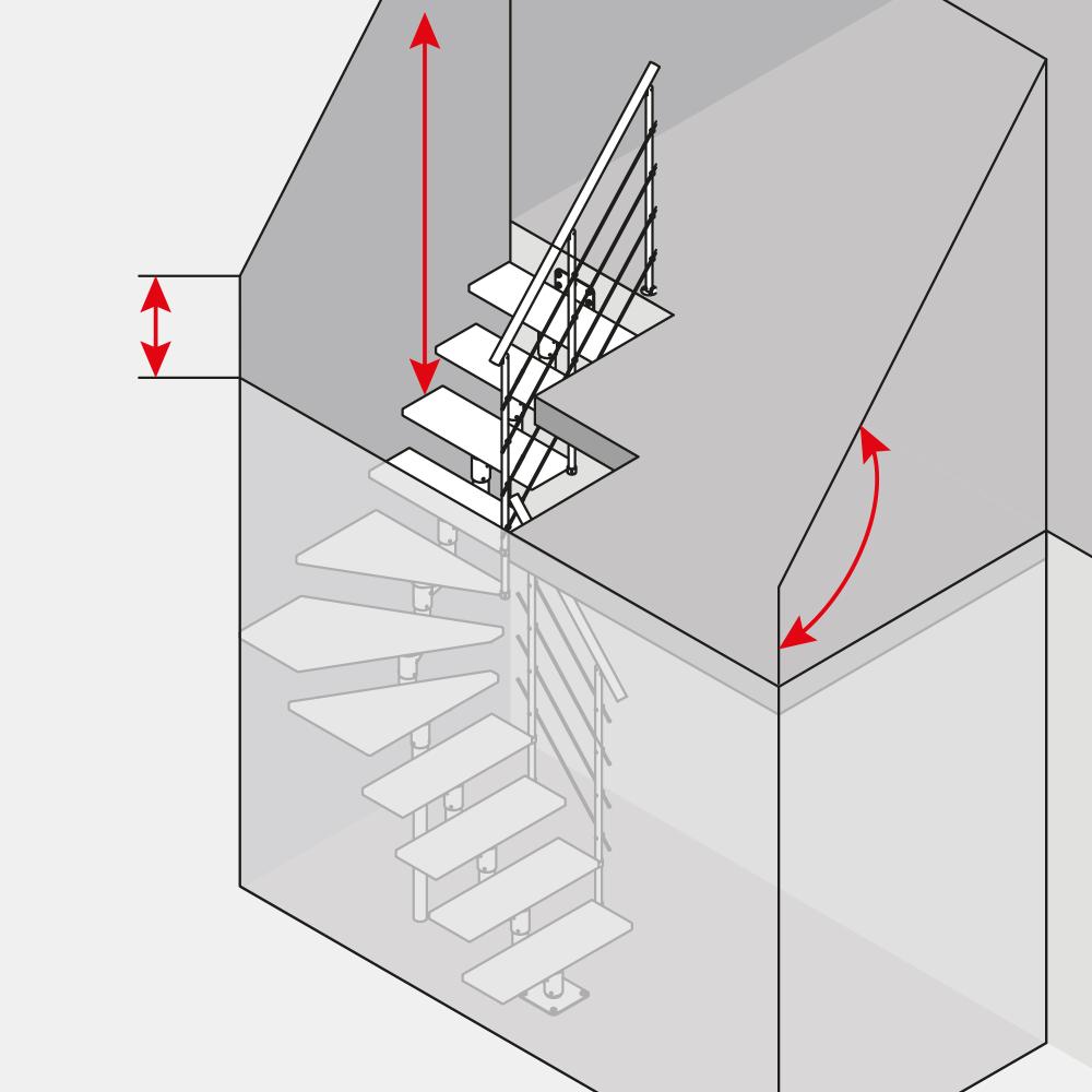 DOLLE Drawing of slanted ceiling