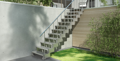 Straight flight Outdoor staircase in galvanized steel