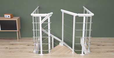 Landing banister in white for spiral staircases