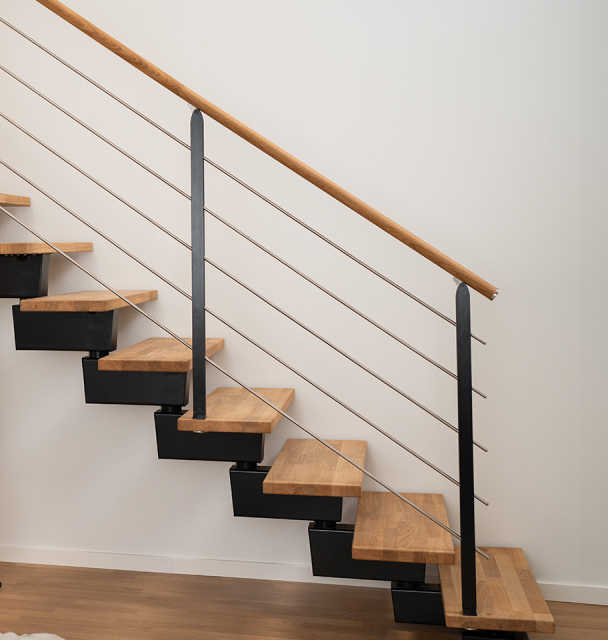 Stair banister DUBAI Design straight flight Black, RAL 9005 Test123