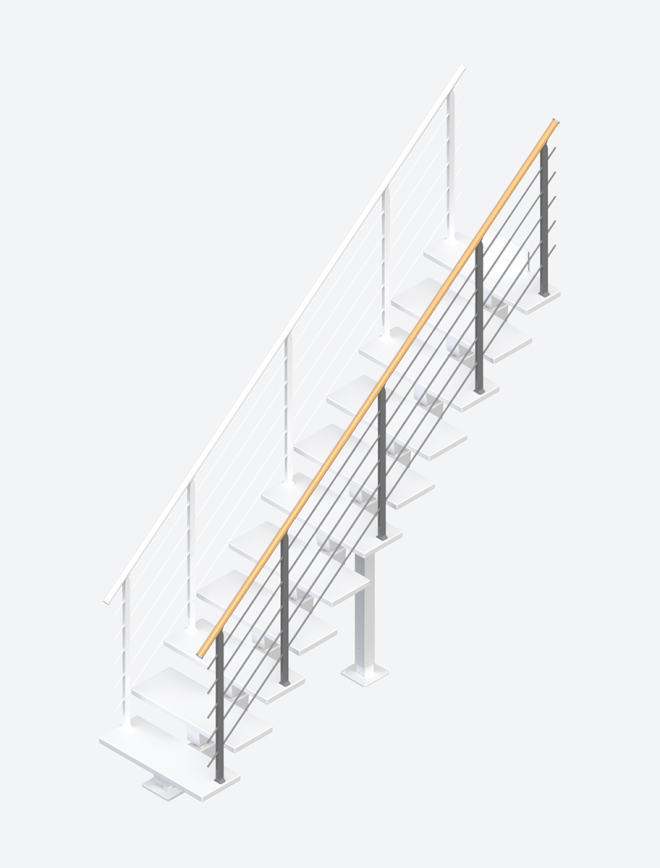 Handrail banister for staircase DUBAI Design straight flight