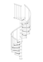 Riser bars for spiral staircases, 12pcs