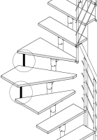 Tread connector kit for BOSTON quarter turn staircase