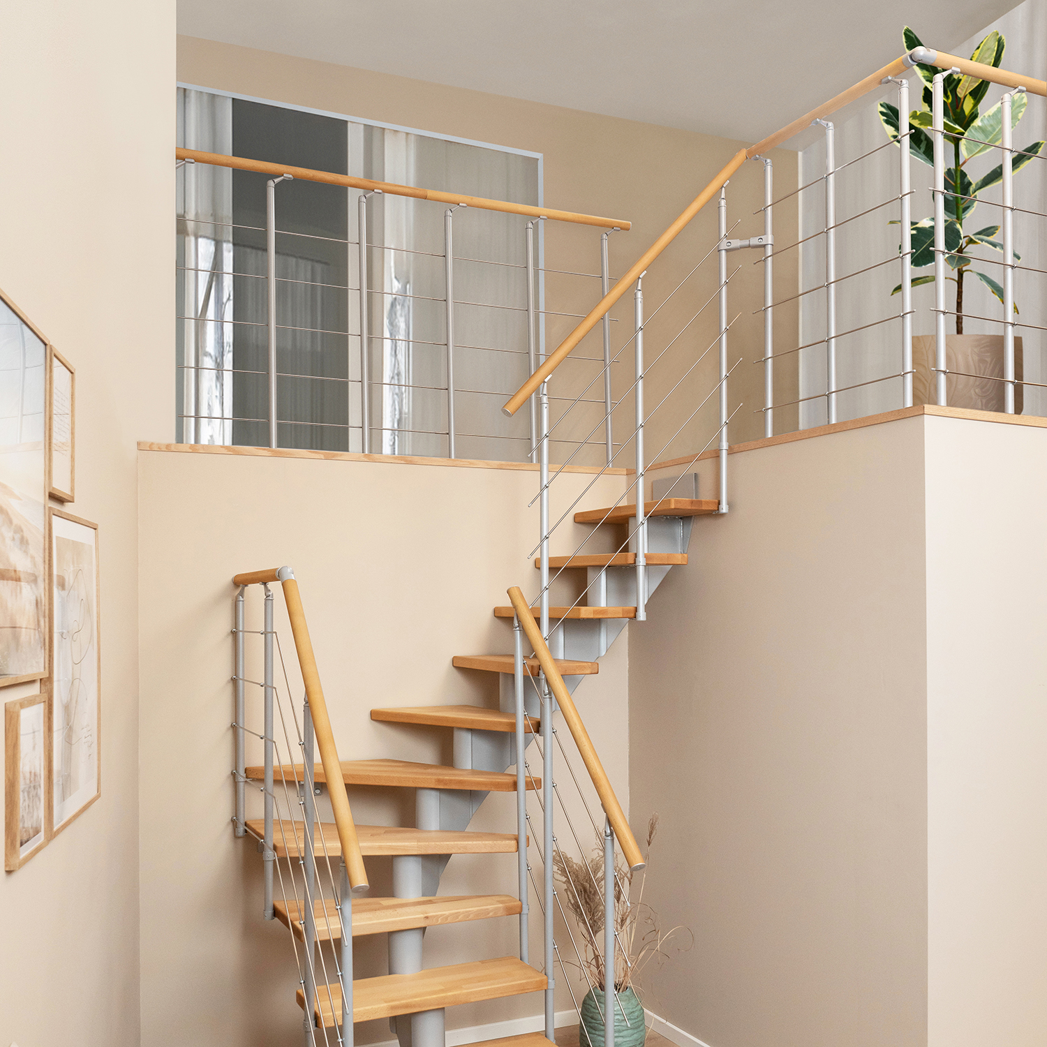 Landing banister with space saving staircase FRANKFURT