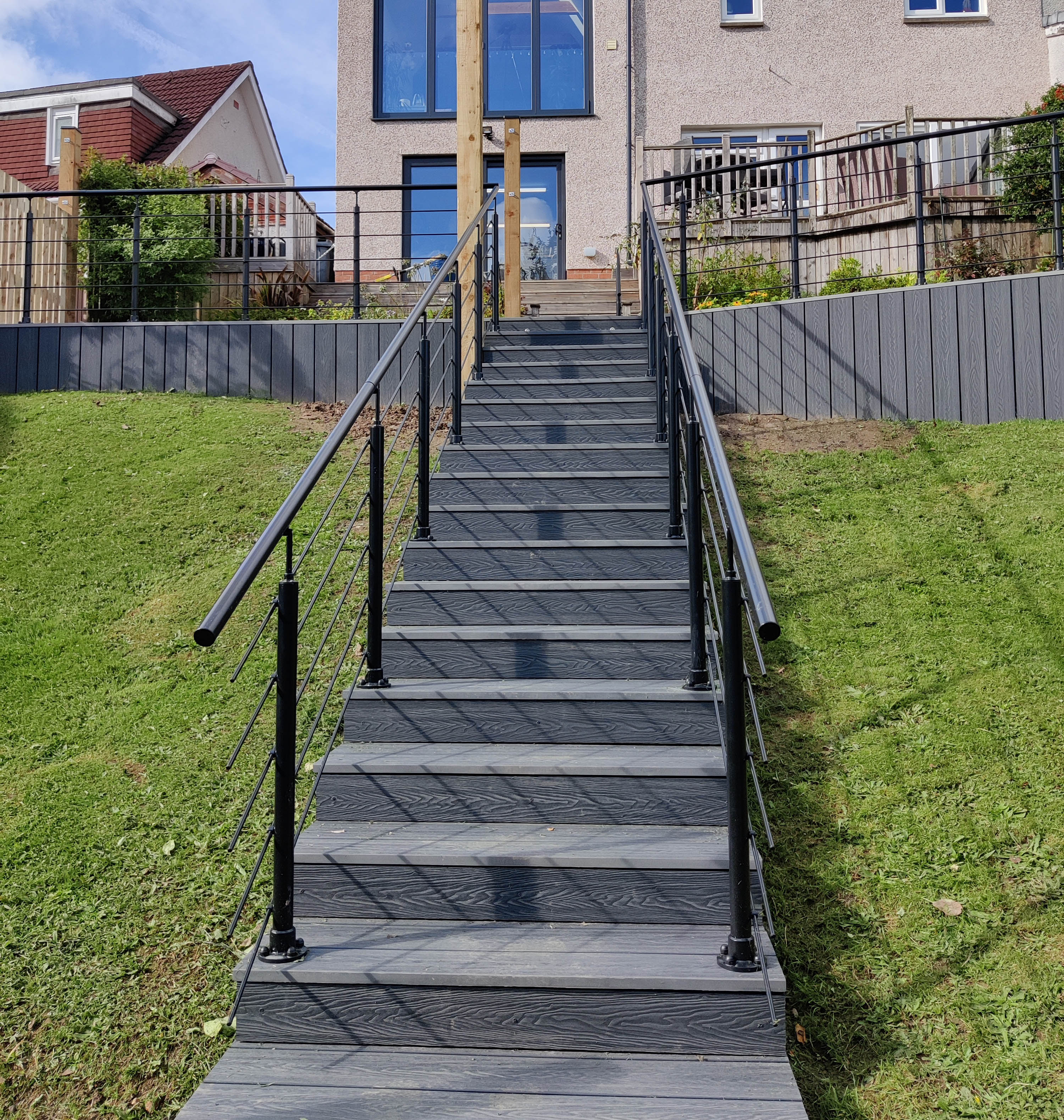 Spiral staicase in black in stairway