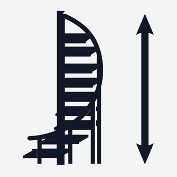 Icon to symbolise height of a spiral staircase