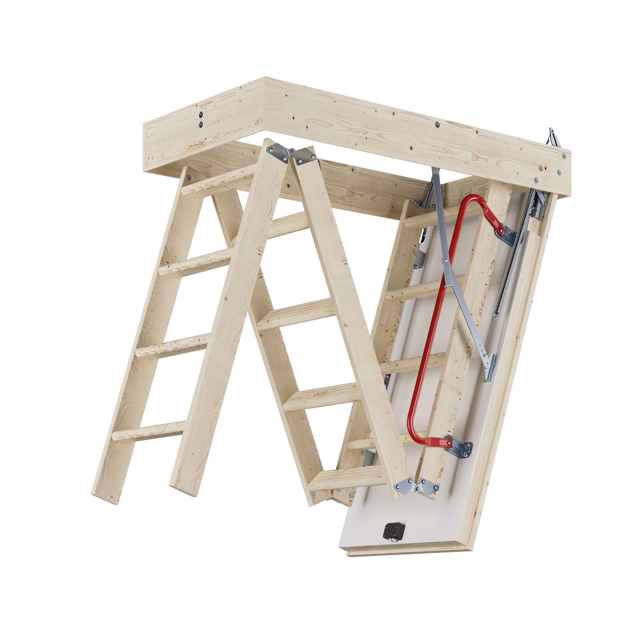 Fire-resistant loft ladder with timber ladder